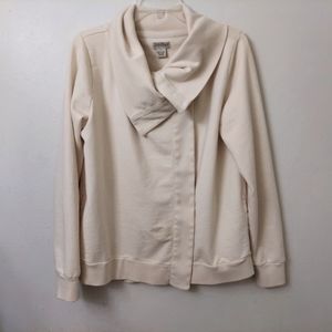 Lucky Brand Crossover Sweater Shacket Large Biege